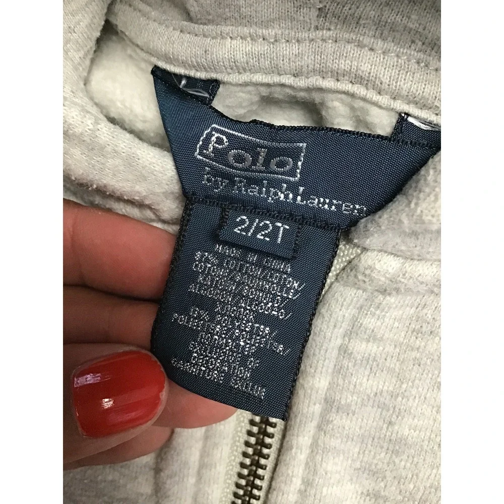 Polo Ralph Lauren Baby Dark Sport Heather Fleece Full-Zip Hoodie Size 2/2T